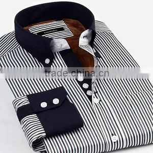 Men's Long Sleeve Black Cotton Dress Shirt Formal Shirt thumbnail-2