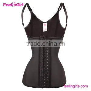 FeelinGirl Black Underbust Waist Cincher Latex Waist Cincher Trainer Vest thumbnail-1