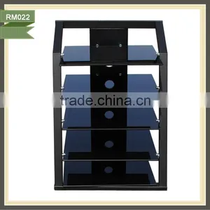 High White Gloss Wooden Trunk Clear Glass and Chrome tv Stand thumbnail-1
