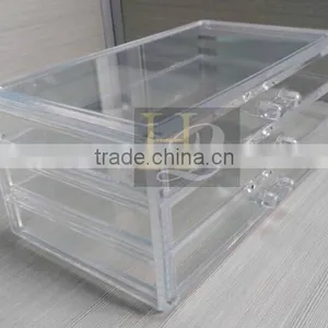 Clear Cube Acrylic Storage 3 Drawers Clear Acrylic Makeup Organizer thumbnail-4