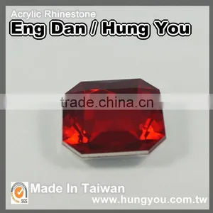 Made in Taiwan Lustrous Square Shaped Point Back Imitation Plastic Gemstones thumbnail-4