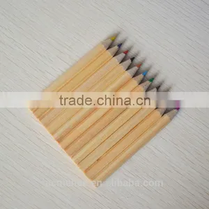 3.5" Hexagonal Shape 2.65mm Color Lead Natural Wood Mini Color Pencil thumbnail-1