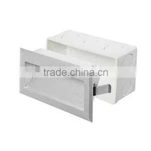 Rectangle Brushed Silver Led Step Light Recessed Wall thumbnail-2
