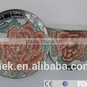 Colored Cafe Tea Cup and Saucer thumbnail-4