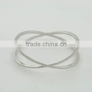 Silver Personalized Women Bracelets With X Shape Crystal Design Bangles thumbnail-2