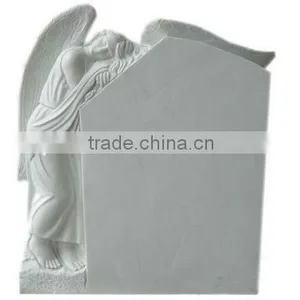 European Style White Marble Monument With Angel thumbnail-1