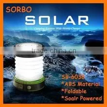 800mah Solar Power Bank LED Camping Lantern/ Collapsible Mobile Phone Charger Flashlight thumbnail-1