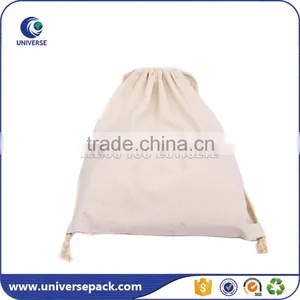 Promotional Custom Brown Canvas Backpack Bag With Drawstring thumbnail-1