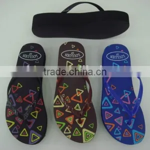 663 LOULUEN Summer Printed EVA Slippers Women Wedge Flip Flops Wholesale thumbnail-1