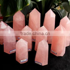 Wholesale Big Rose Quartz Crystal Wand Quartz Crystal Rocks Obelisk thumbnail-1