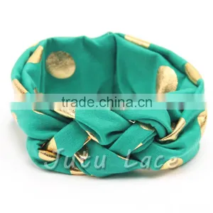 Flashing Gold Dots Bow Headband-polka Dot Hair Bow Headwrap-knotted Kids Stretchy Headwraps thumbnail-4