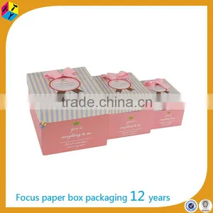 Wholesale Lovely Pink Cardboard Packaging the Gift Box thumbnail-1