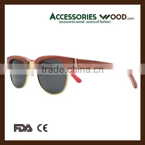 Wood Sunglasses Half Frame Unisex Wooden Sun Glasses thumbnail-4
