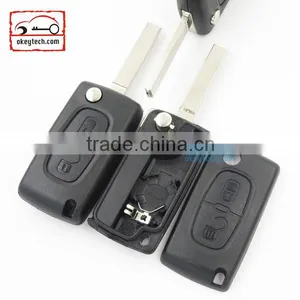 Good Price Peugeot 2 Button Flip Romote Key Shell for 307 Blank With Battery Place Car Key Peugeot 0536 Romote Key Case thumbnail-1