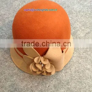 2014 Fashion Ladies Wool Felt Bucket Hat/ Wedding and Church Hats thumbnail-6