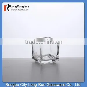 LongRun Square Crystal Glass Candle Holder With High Quanlity thumbnail-2