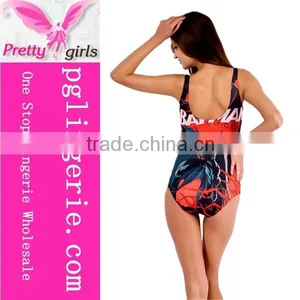 OEM Custom Sublimated Pretty One Piece Swimsuit thumbnail-6