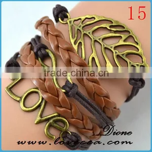 Fashion Statement Jewelry Classic Vintage Bracelets Infinitely Anchor Bracelet Leather thumbnail-6