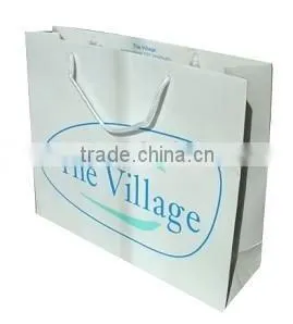White Glossy Paper Bag With Green Logo thumbnail-1