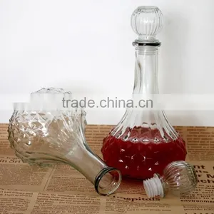 Big Bottom Wine Glass Bottle With Cork Lid thumbnail-2