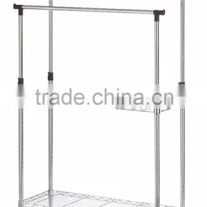 Wire Shelving Garment Rack Clothes Rack Stand Double Bar thumbnail-1