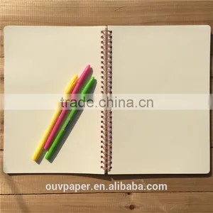 a4 Spiral Bound Leather Notebook With Yellow Paper thumbnail-1