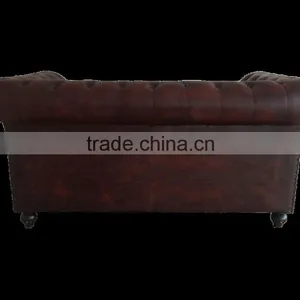 Chesterfield Leather Sofa ,chesterfields 2 Seater Dark Brown Color Sofa thumbnail-6
