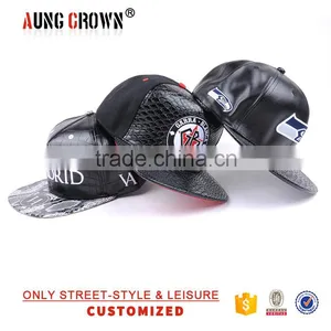 Custom Cap Leather Cap/flat Brim Leather Cap/leather Cap for Unisex thumbnail-4