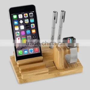 Desktop Bamboo Watch / Pad / Decorative Cell Phone Stand Holder thumbnail-1