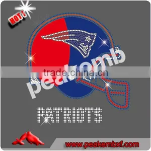 Crsytal Korean Rhinestones Helmet Glitter Transfer Patriots Hotfix Rhinestone Motif for Tees and Jacket thumbnail-1