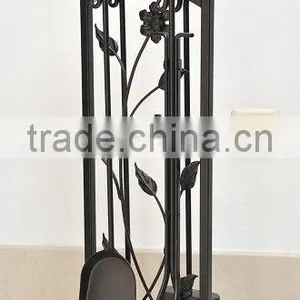 5 Pcs Hand Forged Fireplace Tool Sets thumbnail-1