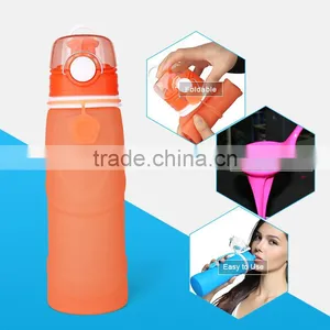 Use for Outdoors Travel Run Hiking Collapsible Silicone Water Bottle thumbnail-6