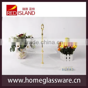 3-tier Triangle Tempered Glass Plate With Handle thumbnail-1
