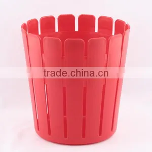 Plastic Wood Line Basket Trash Can Dustbin Trash Bin thumbnail-1