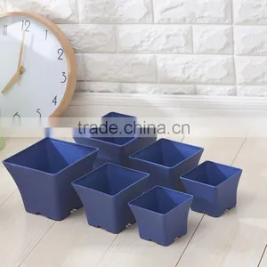 Plastic European Sqaure Pot Blue thumbnail-1