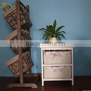 White Wicker Cabinet thumbnail-1