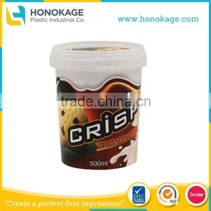 IML Logo Design PP Plastic Ice Cream Cup,Ice Cream Storage Container Quart thumbnail-1