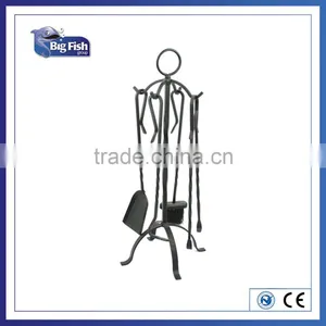 4in1 Black Metal Fireplace Tools Set thumbnail-1