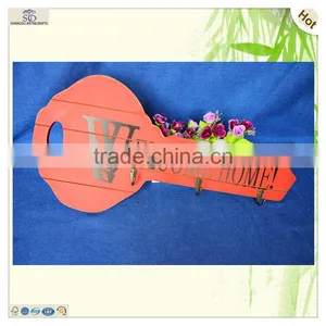 Stylish Interior Decorating Key Shape Clothes Use Wooden Holder thumbnail-6