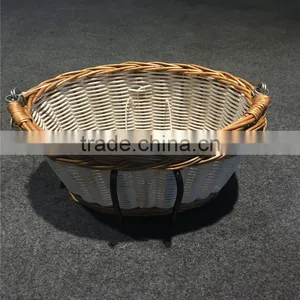 Wholesale Excellent Quality Handmade Woven Removable Wicker/PP Bicycle Basket thumbnail-3