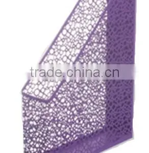 Purple Metal Punched Office Magazine Document Rack thumbnail-2