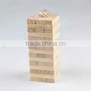 48PC Wooden /Stack Game With Three Dice Building Block/Board Game thumbnail-2