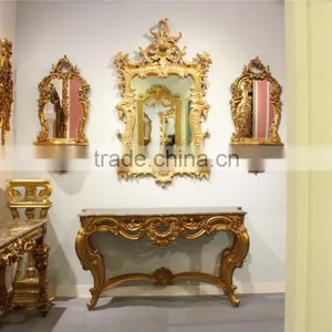 French Antique Wall Mirror and Console Table thumbnail-5