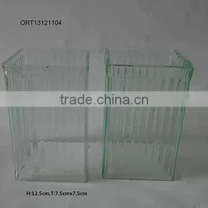 Square Ribbed Clear Glass Shade,glass Chimney thumbnail-1