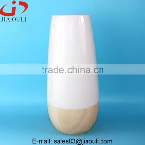 Hot Sales Ceramic Wooden Finish Modern Ceramic Vases, Home Decor Vase thumbnail-1