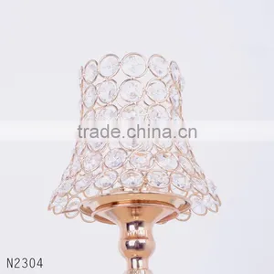 Romantic Metal Crystal Candle Holder Stands Europe Fashion Candlestick for Home Decor Party thumbnail-4
