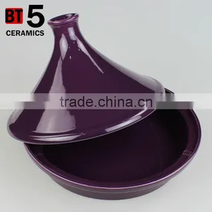 10 Inch Purple Color Moroccan Ceramic Tajine thumbnail-2
