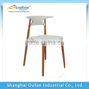 Acrofine Unique Design Dining Chair Reinforce Beech Wood Dining Room Chair With ABS Seat and Back thumbnail-1