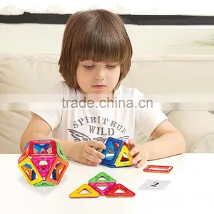 Kids/Children Educational Rainbow Construction Stacking Sets Inspire Magnetic Building Tiles Magnetic w/ Portable Box Package thumbnail-6