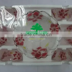 JK043 7pcs Glass Salad Bowl Set With Spray Deco thumbnail-2